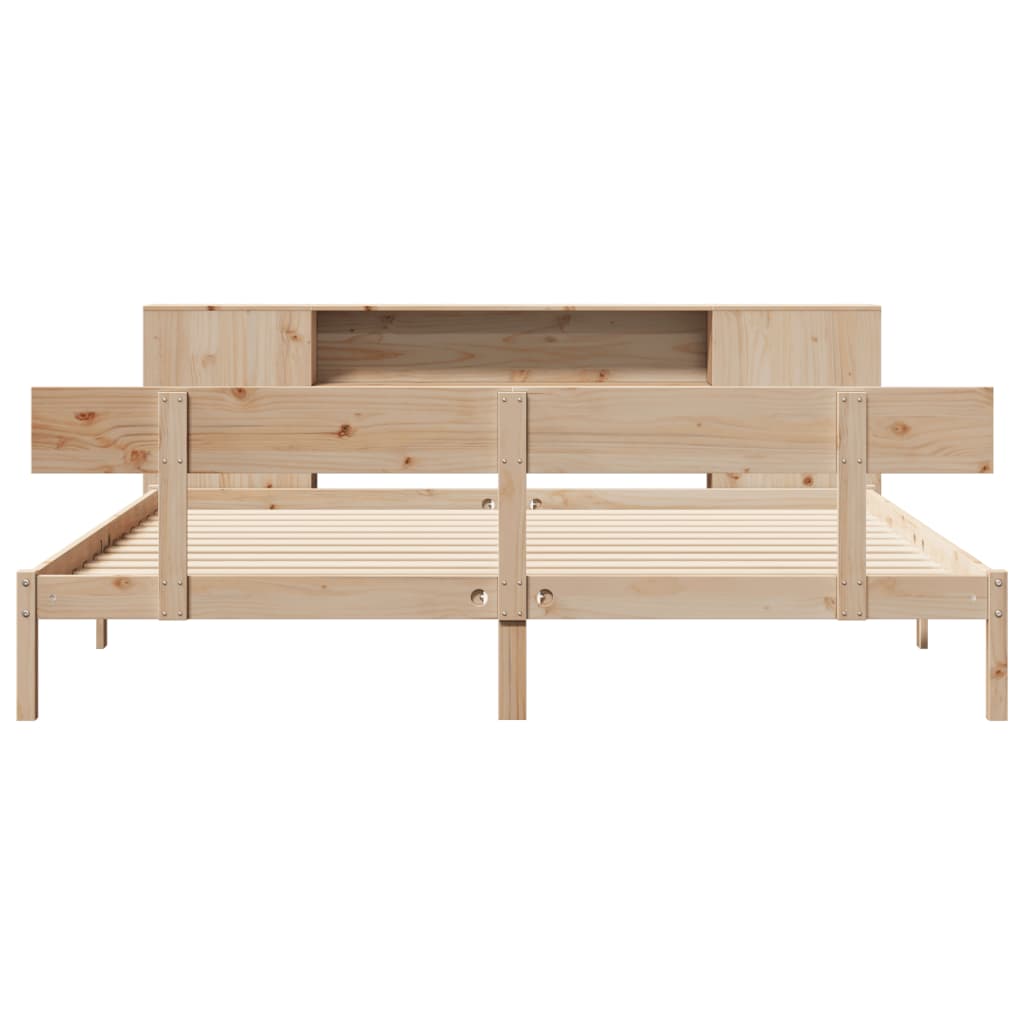 Bookcase Bed without Mattress 180x200 cm Super King Solid Wood Pine