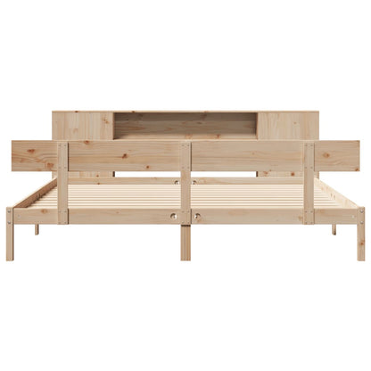 Bookcase Bed without Mattress 180x200 cm Super King Solid Wood Pine