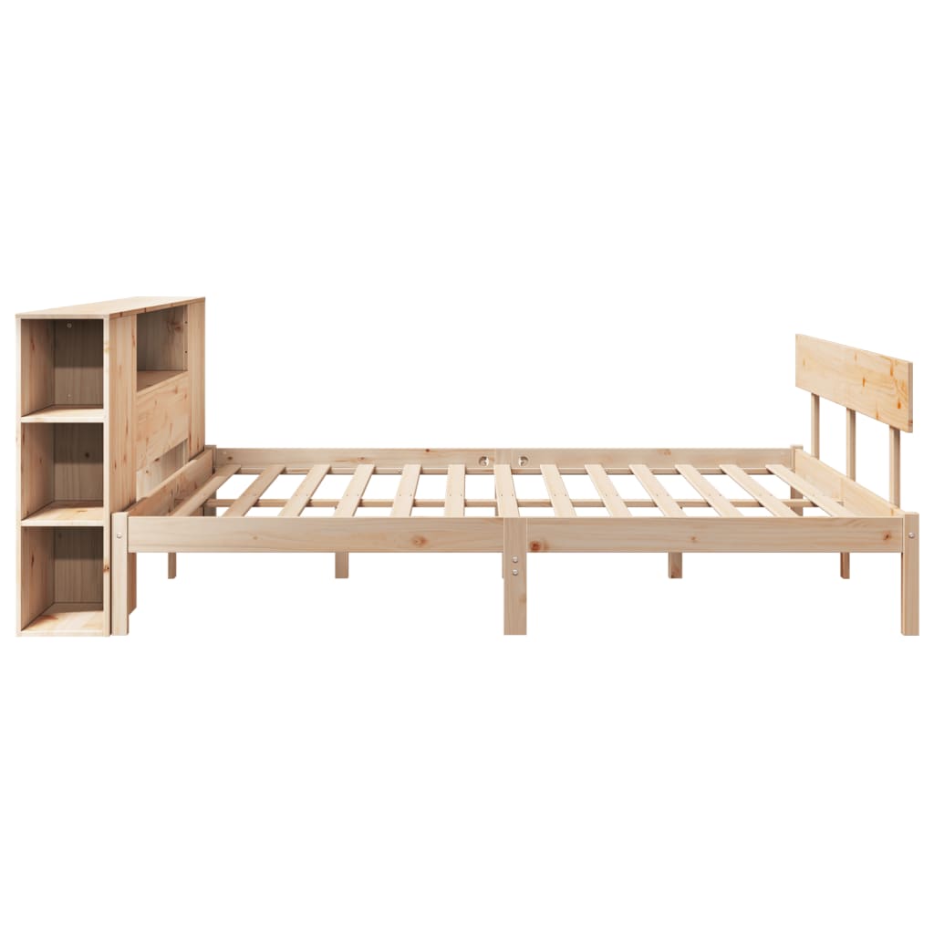 Bookcase Bed without Mattress 180x200 cm Super King Solid Wood Pine
