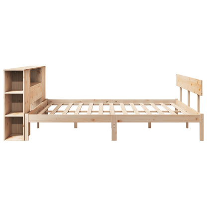 Bookcase Bed without Mattress 180x200 cm Super King Solid Wood Pine