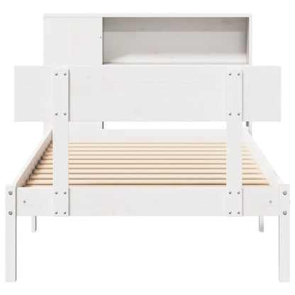 Bookcase Bed without Mattress White 75x190 cm Small Single Solid Wood Pine