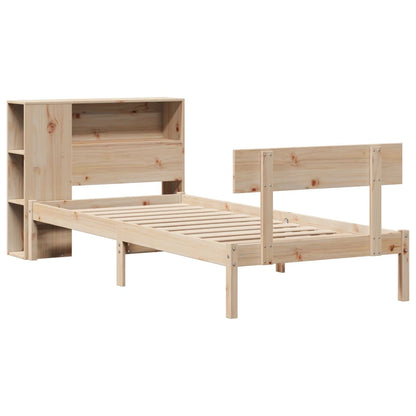 Bookcase Bed without Mattress 90x200 cm Solid Wood Pine