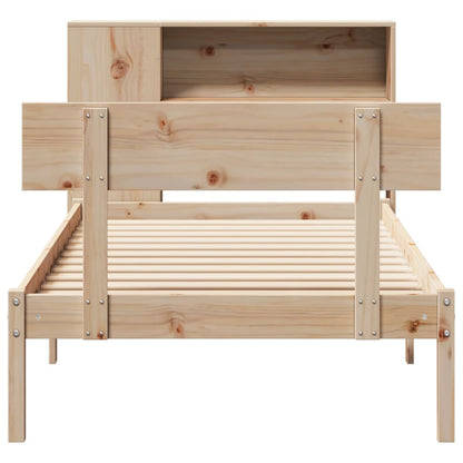 Bookcase Bed without Mattress 90x200 cm Solid Wood Pine