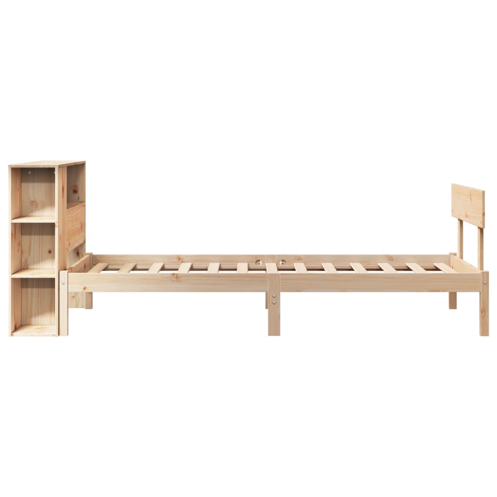 Bookcase Bed without Mattress 90x200 cm Solid Wood Pine
