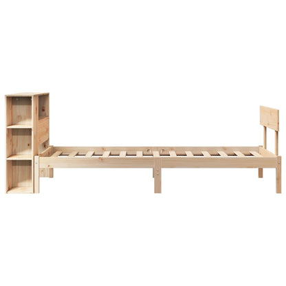 Bookcase Bed without Mattress 90x200 cm Solid Wood Pine