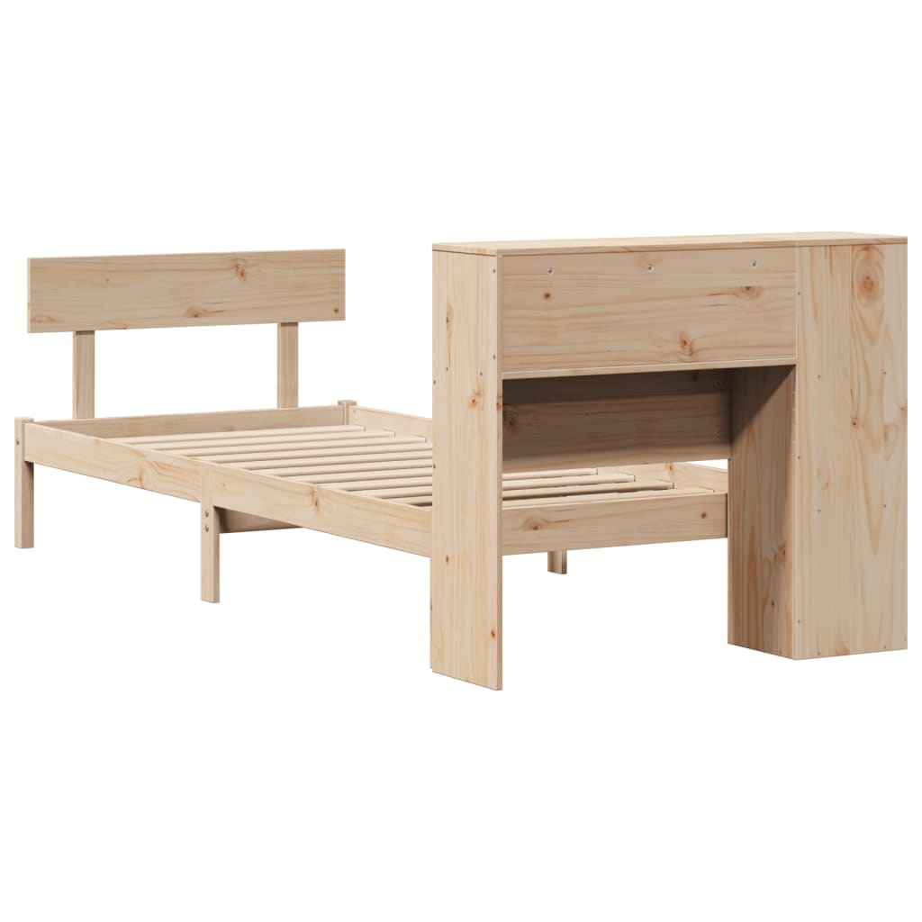 Bookcase Bed without Mattress 90x200 cm Solid Wood Pine