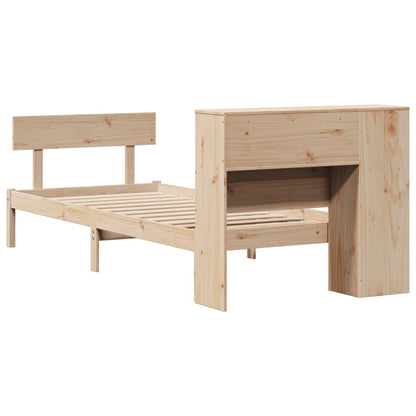 Bookcase Bed without Mattress 90x200 cm Solid Wood Pine