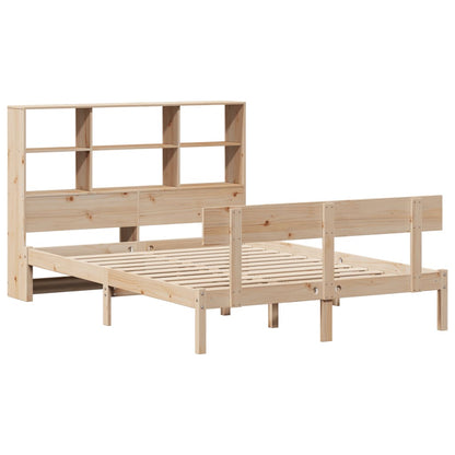 Bookcase Bed without Mattress 140x190 cm Solid Wood Pine