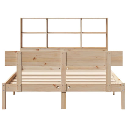 Bookcase Bed without Mattress 140x190 cm Solid Wood Pine