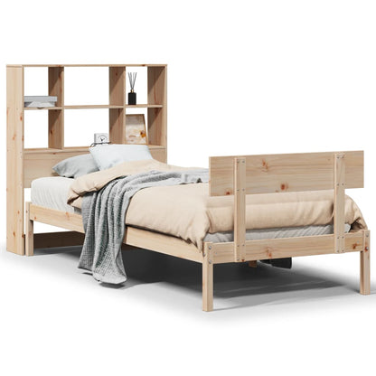 Bookcase Bed without Mattress 90x200 cm Solid Wood Pine