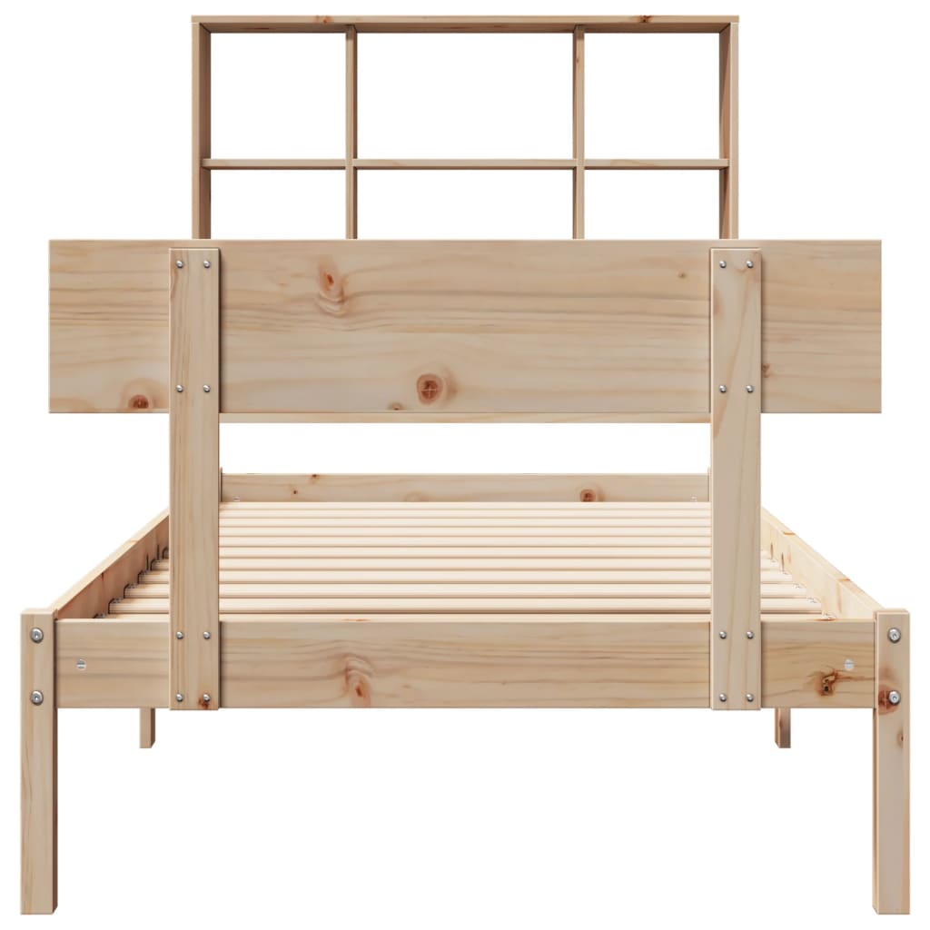 Bookcase Bed without Mattress 90x200 cm Solid Wood Pine