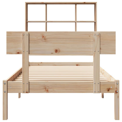 Bookcase Bed without Mattress 90x200 cm Solid Wood Pine