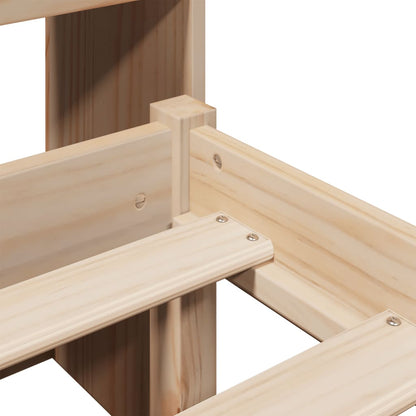 Bookcase Bed without Mattress 90x200 cm Solid Wood Pine