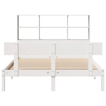 Bookcase Bed without Mattress White 120x200 cm Solid Wood Pine