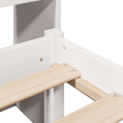 Bookcase Bed without Mattress White 120x200 cm Solid Wood Pine