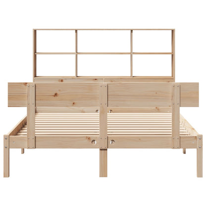 Bookcase Bed without Mattress 150x200 cm King Size Solid Wood Pine
