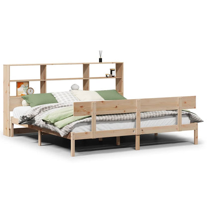 Bookcase Bed without Mattress 180x200 cm Super King Solid Wood Pine