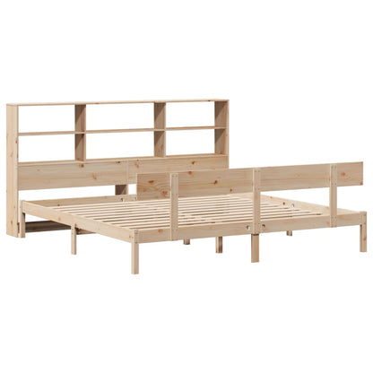 Bookcase Bed without Mattress 180x200 cm Super King Solid Wood Pine