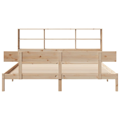 Bookcase Bed without Mattress 180x200 cm Super King Solid Wood Pine