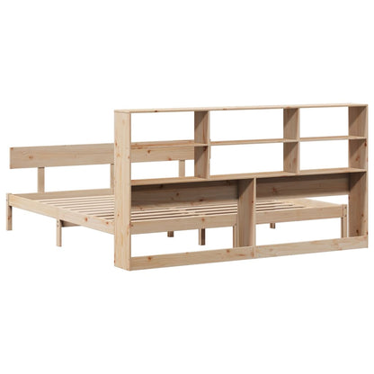 Bookcase Bed without Mattress 180x200 cm Super King Solid Wood Pine