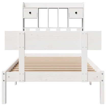 Bookcase Bed without Mattress White 75x190 cm Small Single Solid Wood Pine