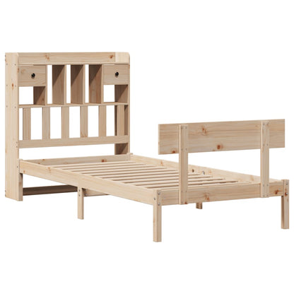 Bookcase Bed without Mattress 90x200 cm Solid Wood Pine