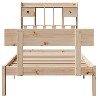 Bookcase Bed without Mattress 90x200 cm Solid Wood Pine