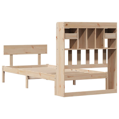 Bookcase Bed without Mattress 90x200 cm Solid Wood Pine