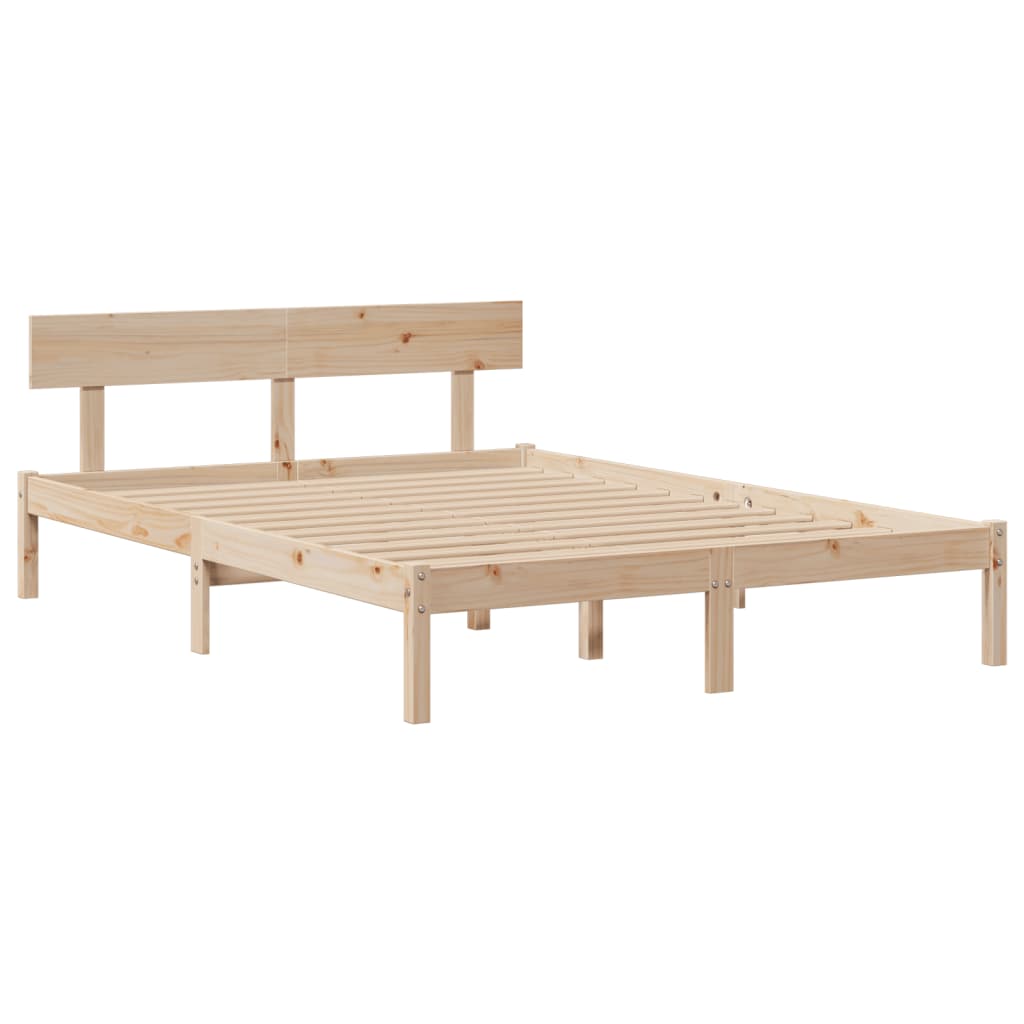 Bookcase Bed without Mattress 140x200 cm Solid Wood Pine