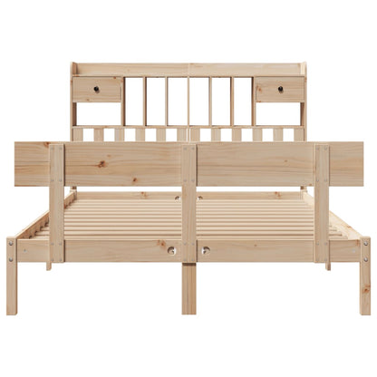 Bookcase Bed without Mattress 150x200 cm King Solid Wood Pine