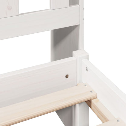 Bookcase Bed without Mattress White 150x200 cm King Solid Wood Pine