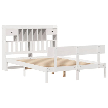 Bookcase Bed without Mattress White 160x200 cm Solid Wood Pine
