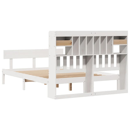 Bookcase Bed without Mattress White 160x200 cm Solid Wood Pine