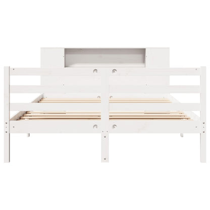 Bookcase Bed without Mattress White 120x190 cm Small Double Solid Wood Pine