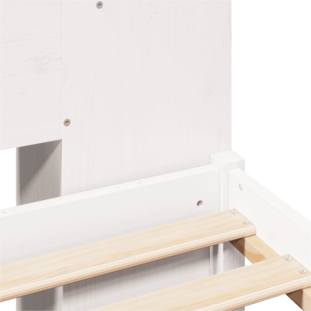 Bookcase Bed without Mattress White 120x190 cm Small Double Solid Wood Pine