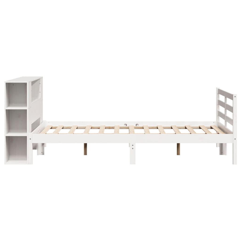 Bookcase Bed without Mattress White 120x200 cm Solid Wood Pine