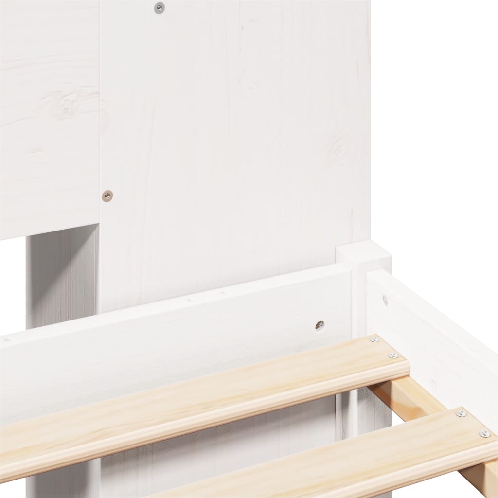 Bookcase Bed without Mattress White 120x200 cm Solid Wood Pine