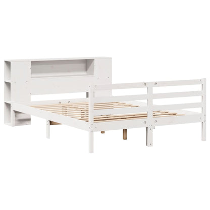 Bookcase Bed without Mattress White 160x200 cm Solid Wood Pine