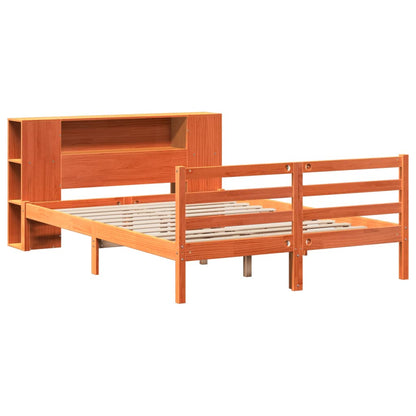 Bookcase Bed without Mattress Wax Brown 160x200 cm Solid Wood Pine