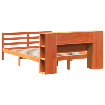 Bookcase Bed without Mattress Wax Brown 160x200 cm Solid Wood Pine