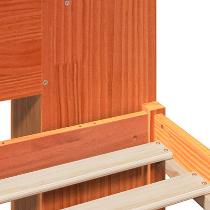 Bookcase Bed without Mattress Wax Brown 180x200 cm Super King Solid Wood Pine
