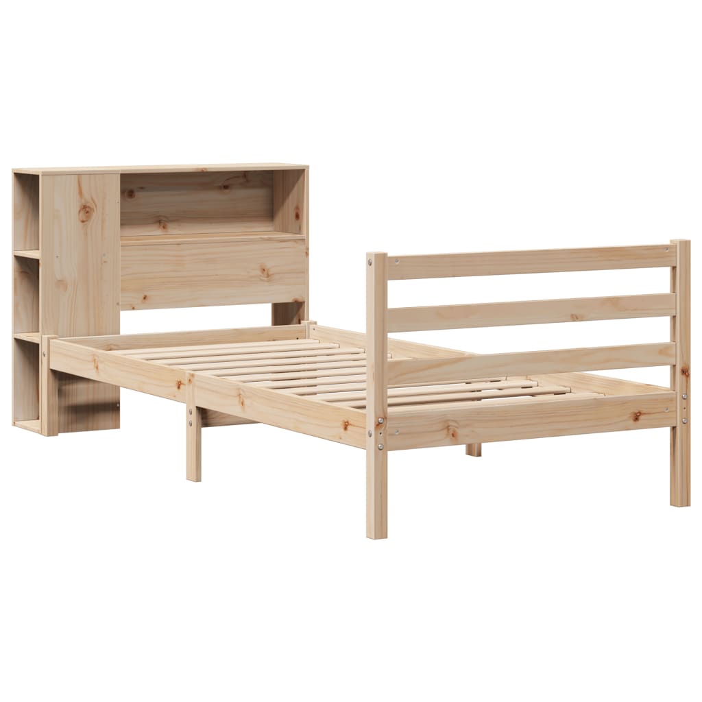 Bookcase Bed without Mattress 75x190 cm Small Single Solid Wood Pine