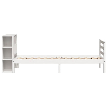 Bookcase Bed without Mattress White 75x190 cm Small Single Solid Wood Pine