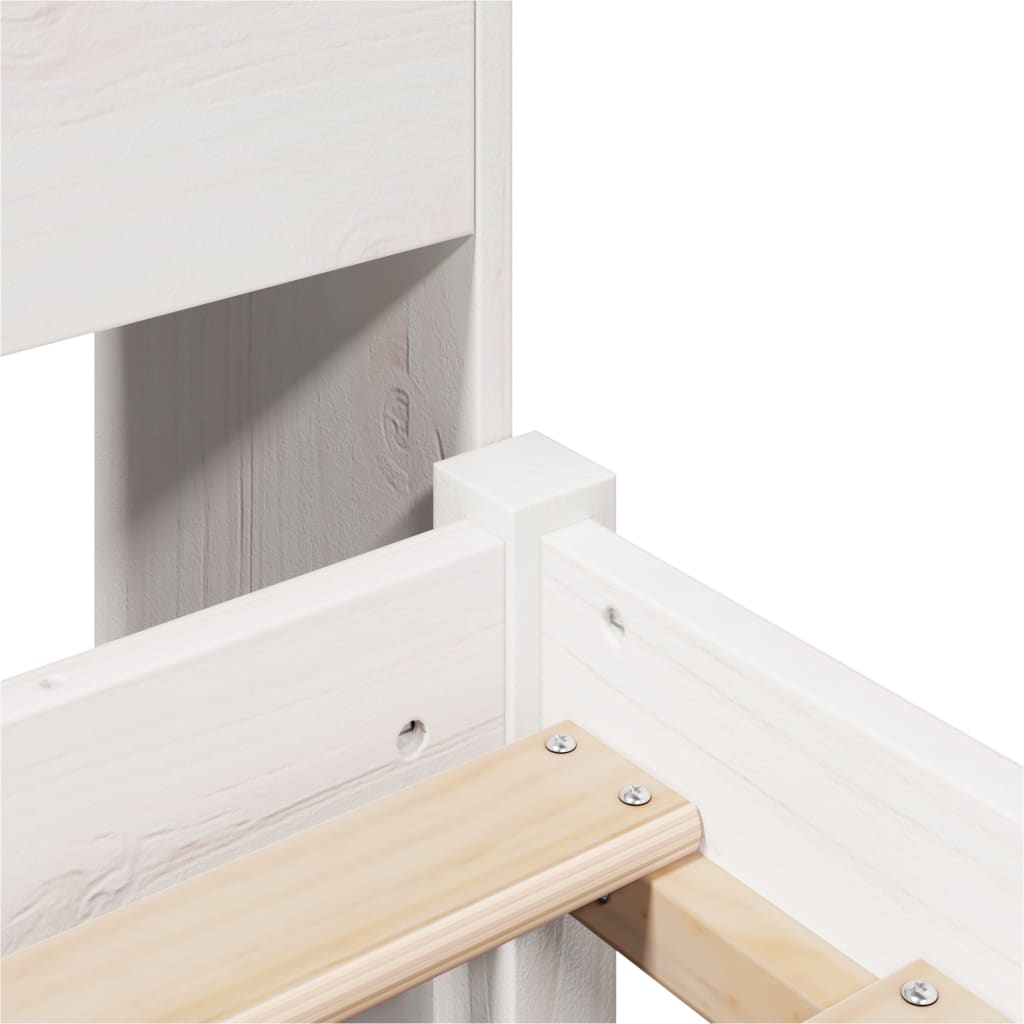 Bookcase Bed without Mattress White 75x190 cm Small Single Solid Wood Pine