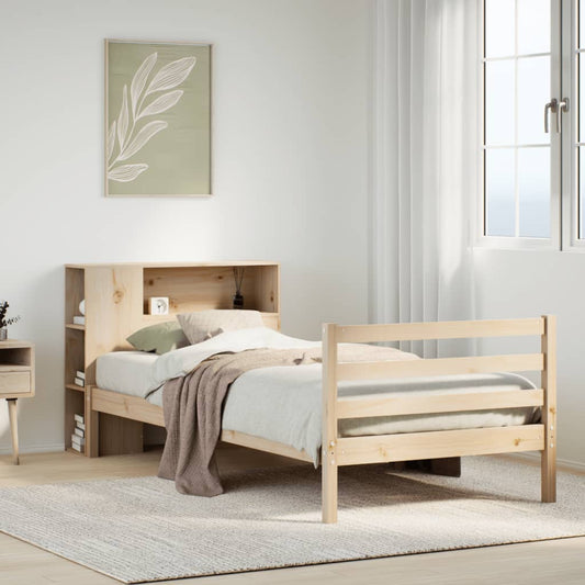 Bookcase Bed without Mattress 90x190 cm Single Solid Wood Pine