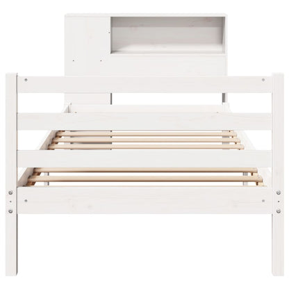 Bookcase Bed without Mattress White 100x200 cm Solid Wood Pine