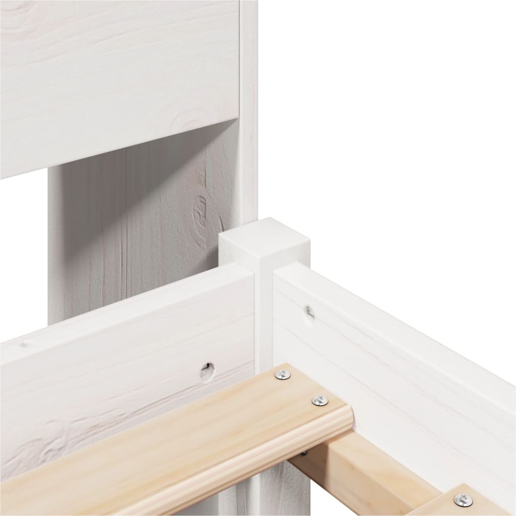 Bookcase Bed without Mattress White 100x200 cm Solid Wood Pine