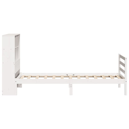 Bookcase Bed without Mattress White 90x190 cm Single Solid Wood Pine