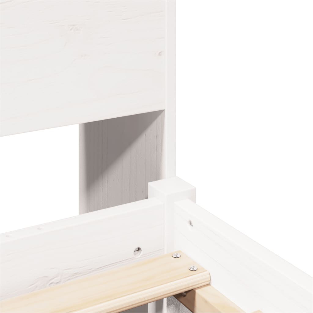 Bookcase Bed without Mattress White 90x190 cm Single Solid Wood Pine