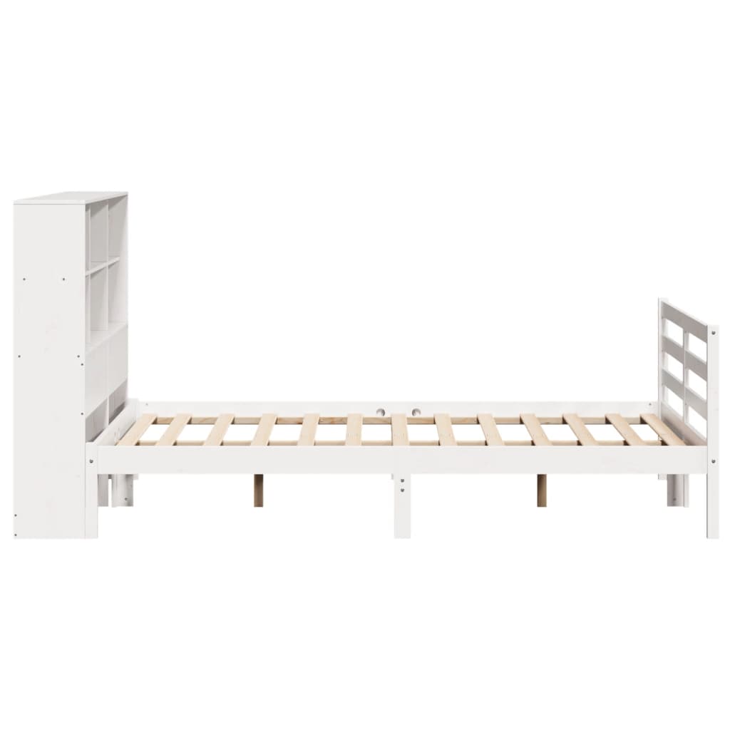 Bookcase Bed without Mattress White 120x190 cm Small Double Solid Wood Pine